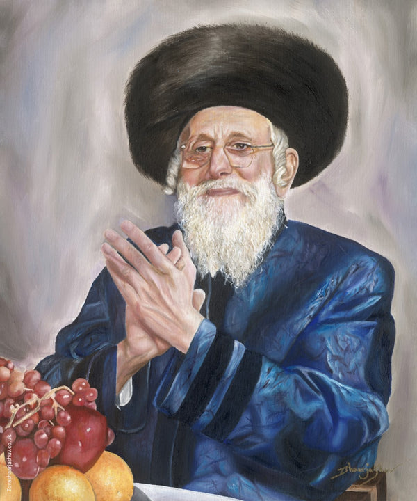 Bobover Rebbe Oil Paint Sukkah Poster