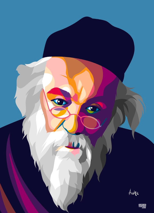 R' Chaim Soloveitchik Colorful Sukkah Poster