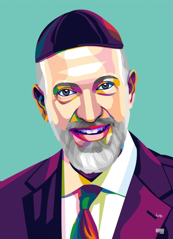 R' Efram Goldberg Colorful Sukkah Poster