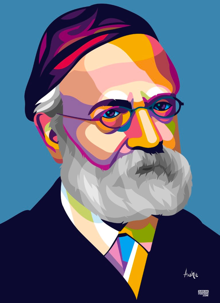 R' Samson Raphael Hirsch Colorful Sukkah Poster