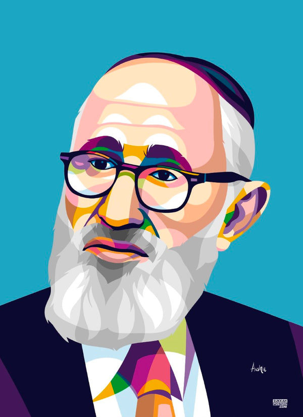 R' Yosef Ber Soloveitchik Colorful Sukkah Poster