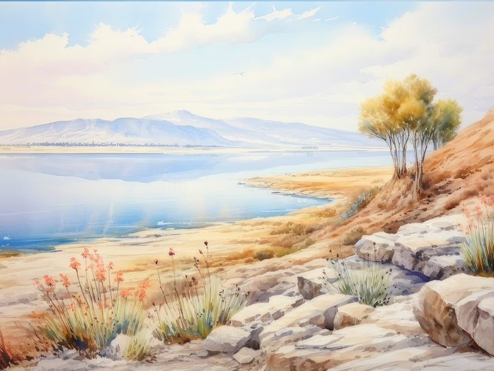 Kineret Watercolor Wall Print