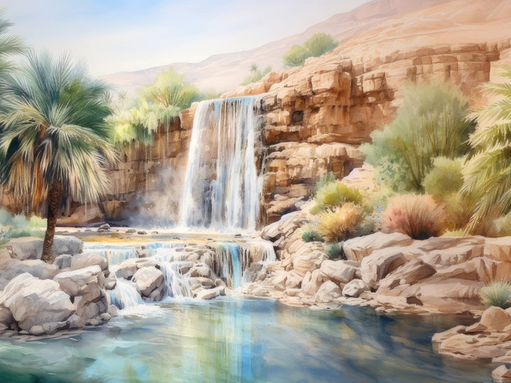 Oasis Watercolor Wall Print