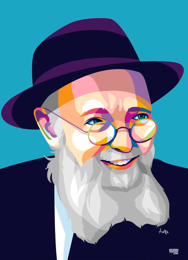 R' Avrohom Pam Colorful Sukkah Poster