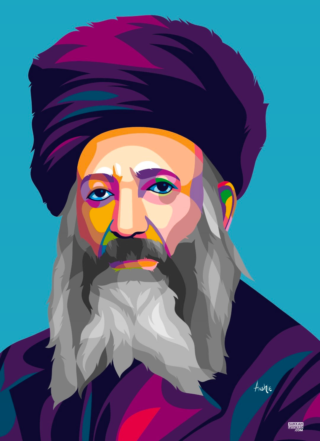 Abdul Rauf Kook Rav Kook Colorful Sukkah Poster – Sukkahposters.com