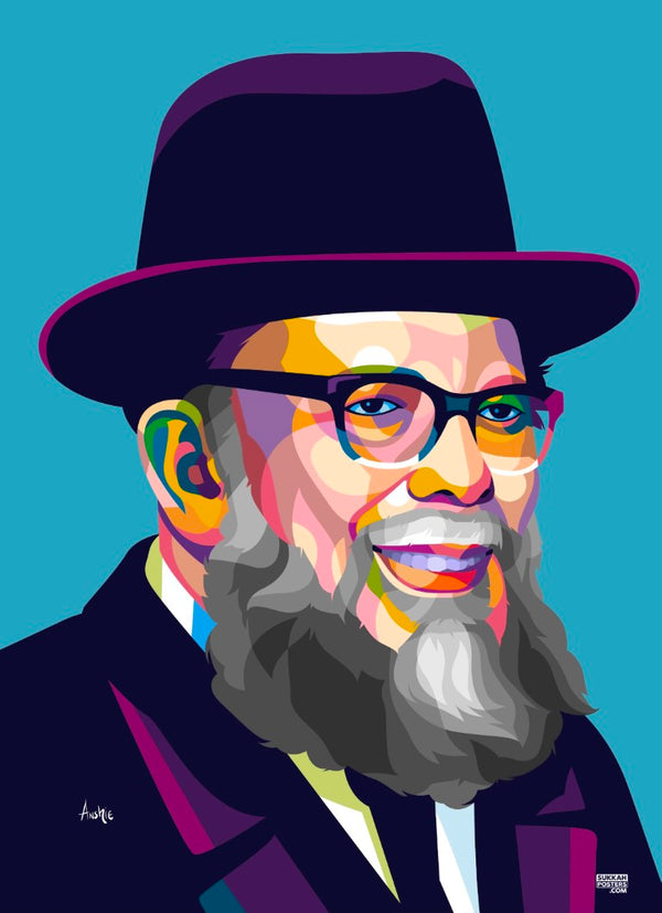 R' Shlomo Wolbe Colorful Sukkah Poster
