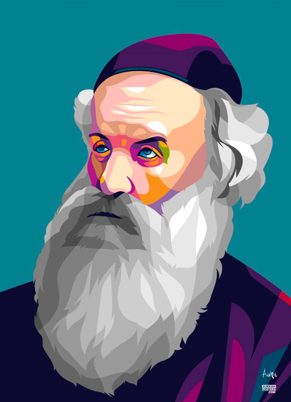 Shneur Zalman of Liadi Colorful Sukkah Poster