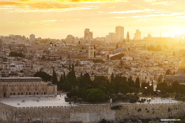 Jerusalem Sunset Sukkah Mural