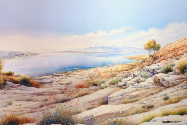 Kinneret Watercolor Sukkah Mural